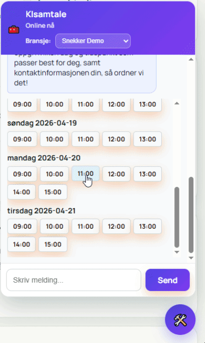 Demo av chatboten